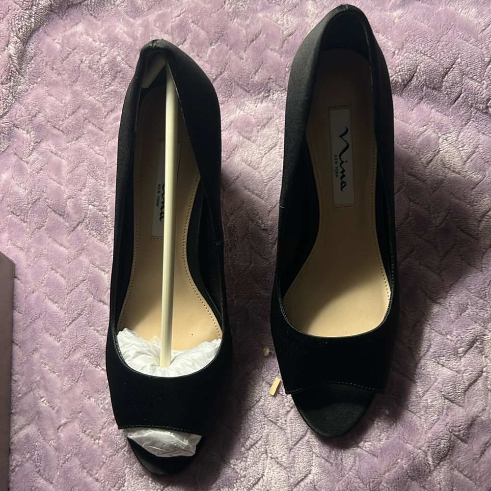 Like New Black Open Toe